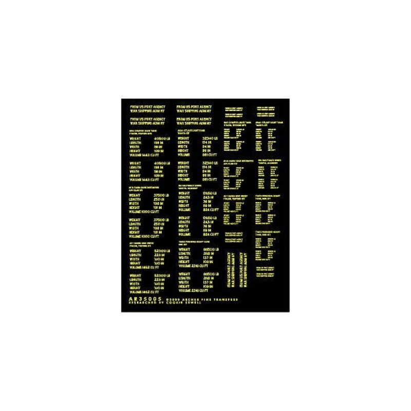 1/35 D-day Shipping Stencils for Armored Vehicles other than Shermans (Yellow)