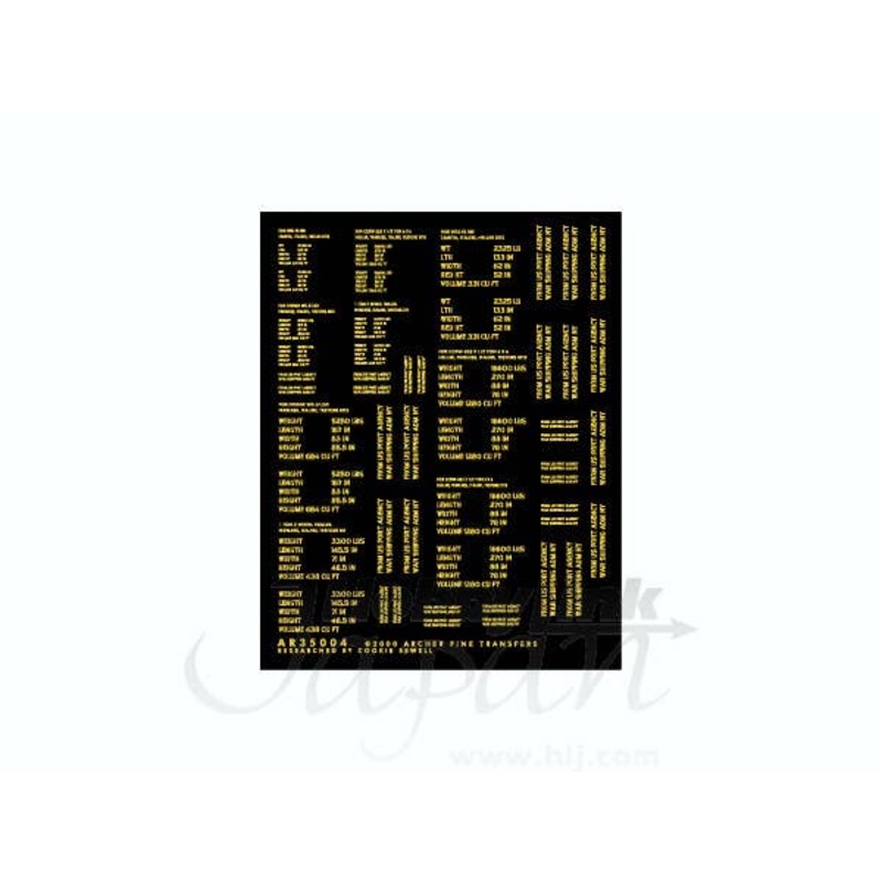 1/35 D-Day Shipping Stencils for US Softskin Vehicles (Yellow)