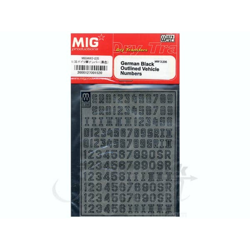 1/35 German Black Outlined Vehicle Numbers