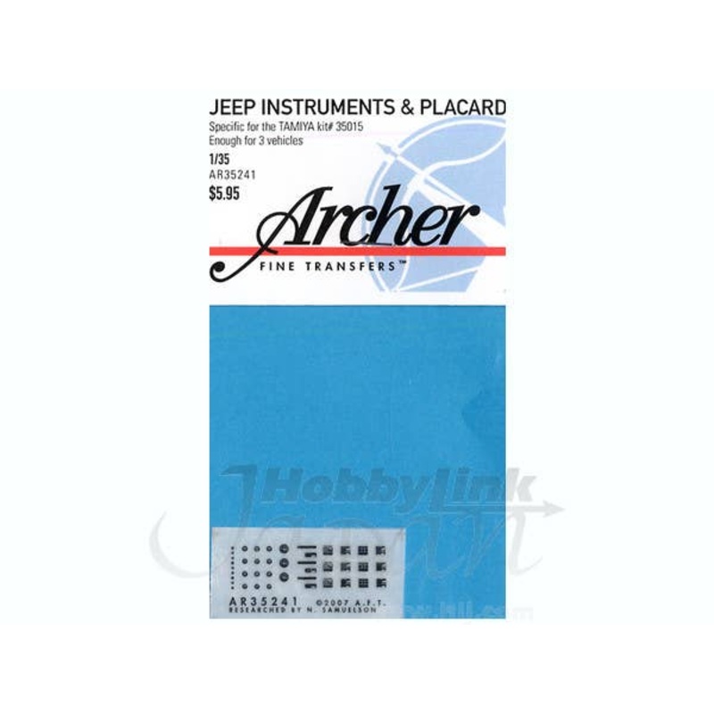 1/35 Jeep Instruments & Placards for Tamiya