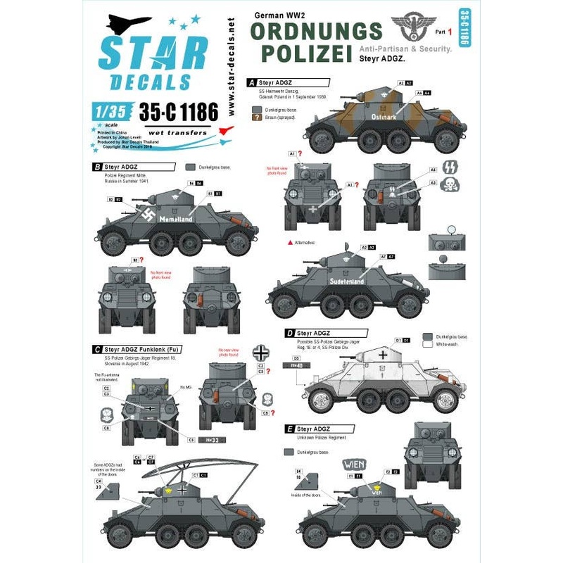 1/35 Ordnungs Polizei #1 Anti Partisan and Security Service Steyr ADGZ 8x8 Armoured Car