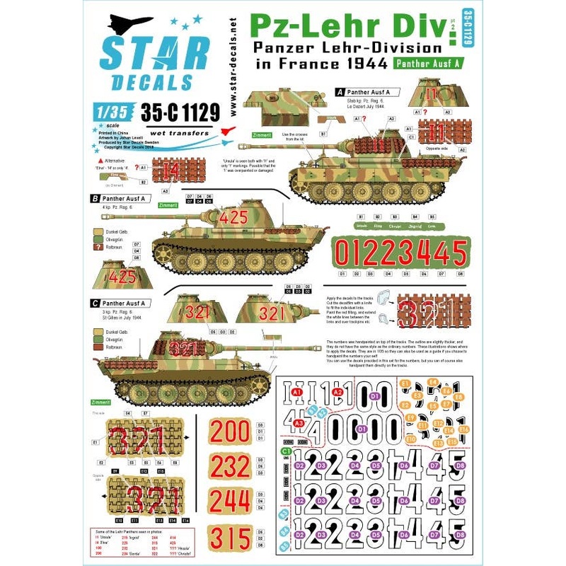 1/35 Panzer-Lehr Division # 2. Pz-Lehr Panthers in France 1944