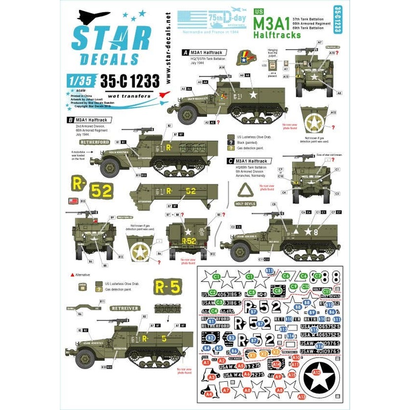 1/35 US M3A1 Halftracks 75th-D-Day-Special Normandy and France in 1944