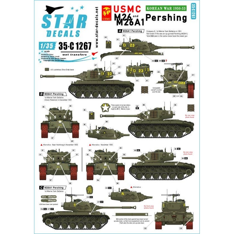 1/35 USMC M26/M26A1 Pershing. Marine Corps in Korea 1950-53.