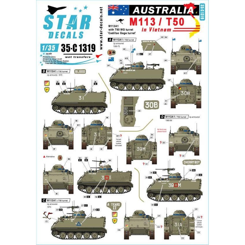 1/35 Vietnam War Australian Army # 4 in Vietnam Australian Army M113 equipped with T50 turret