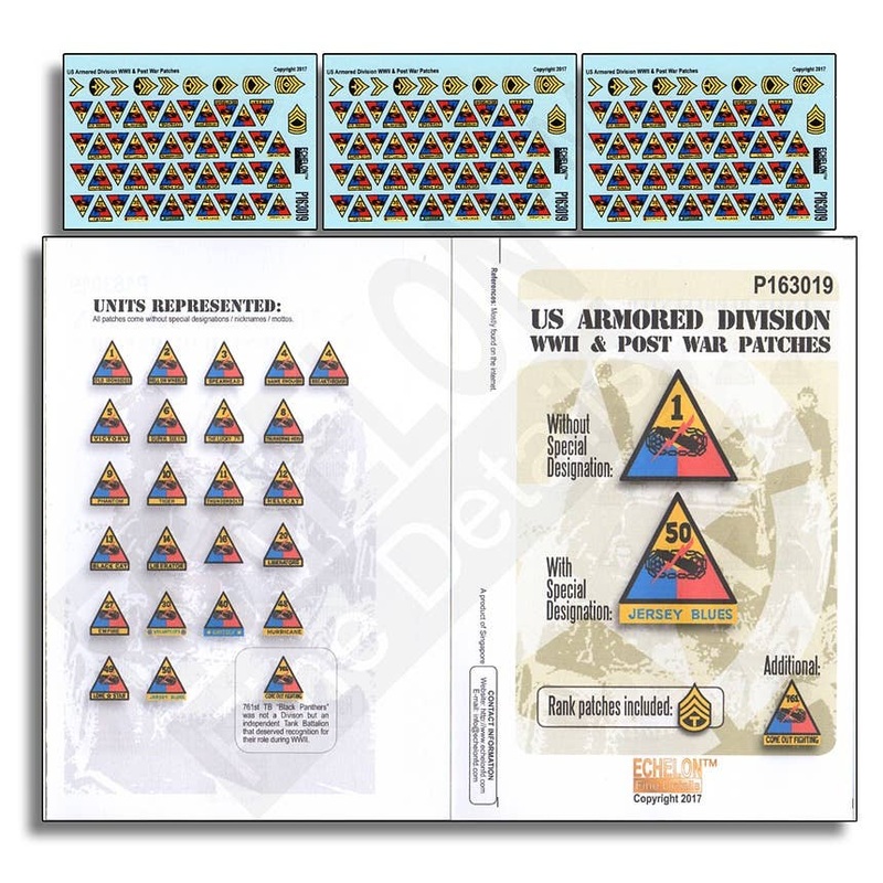 1/16 US Armored Division WWII & Post War Patches