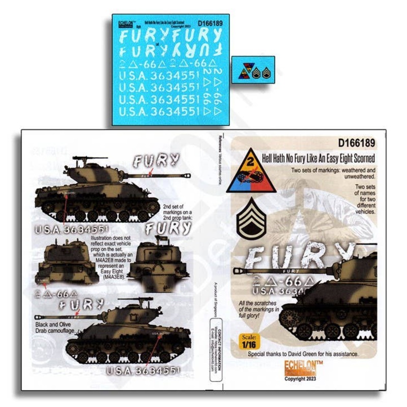 1/16 WWII US 2nd Armored Division M4 Sherman Easy Eight Hell's Fury