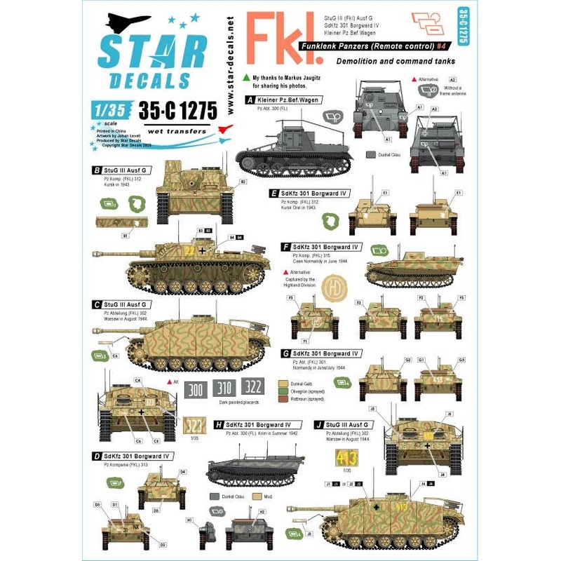 1/35 German Funklenk Tanks #4 Demolition and Control Tanks in German Funklenk/Fkl (Remote Controlled) Units
