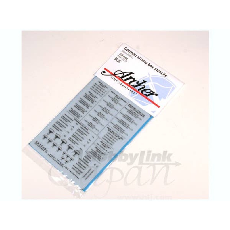 1/35 German WWII Ammo Box Stencils (88mm, Black)