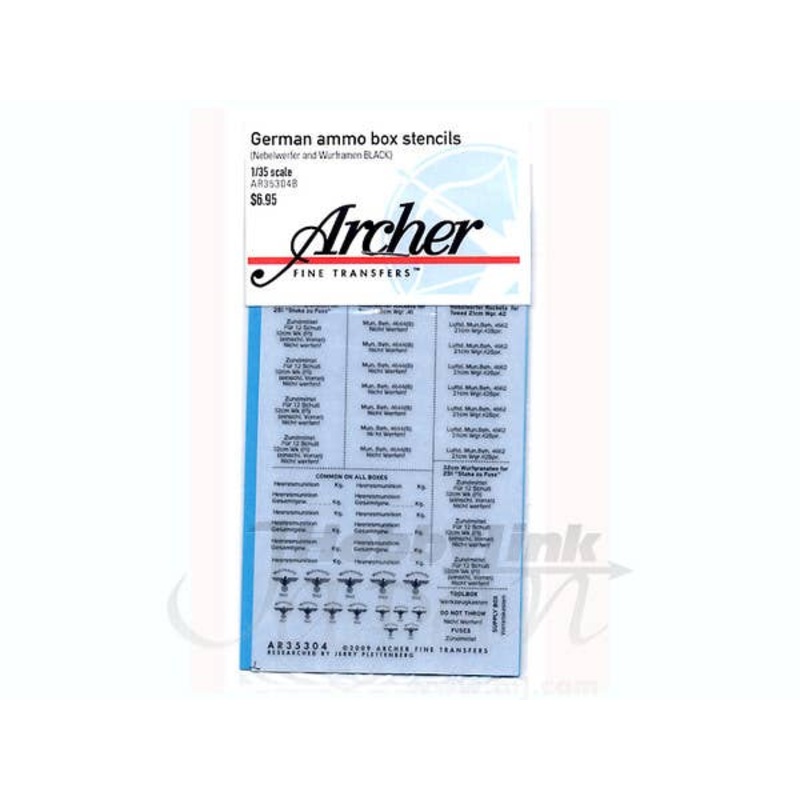 1/35 German WWII Ammo Box Stencils (Rocket Weapons, Black)