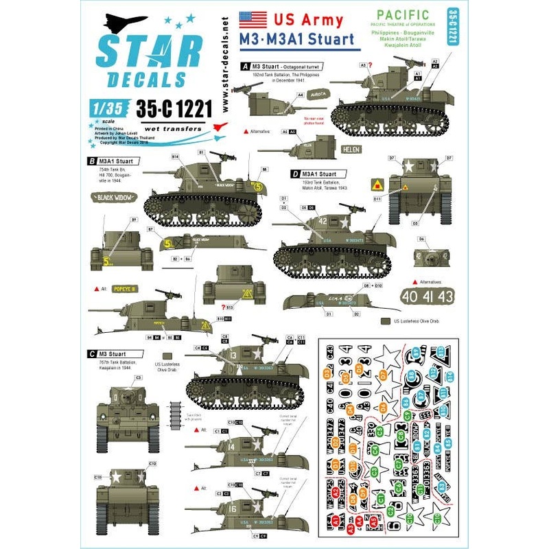 1/35 M3 And M3a1 Stuart Us Army