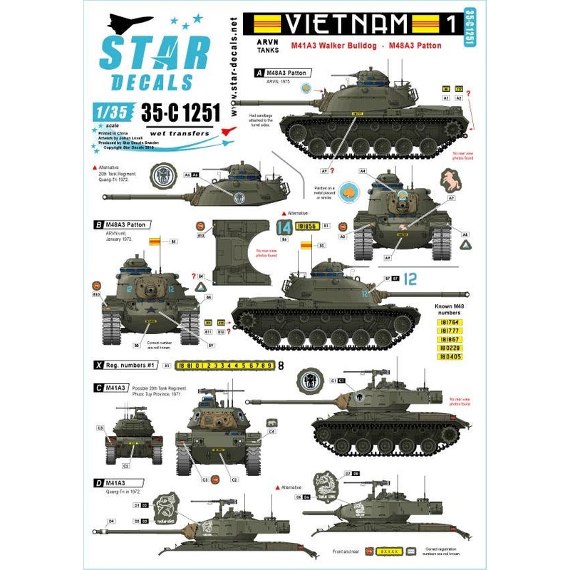 1/35 Vietnam ARVN #1 M41 Walker Bulldog and M48A3 Patton in South Vietnam Army