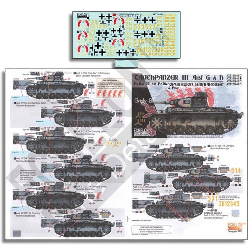 1/35 WWII German 4th Armored Division Panzer III Submersible Tank G & H before and after Operation Barbarossa