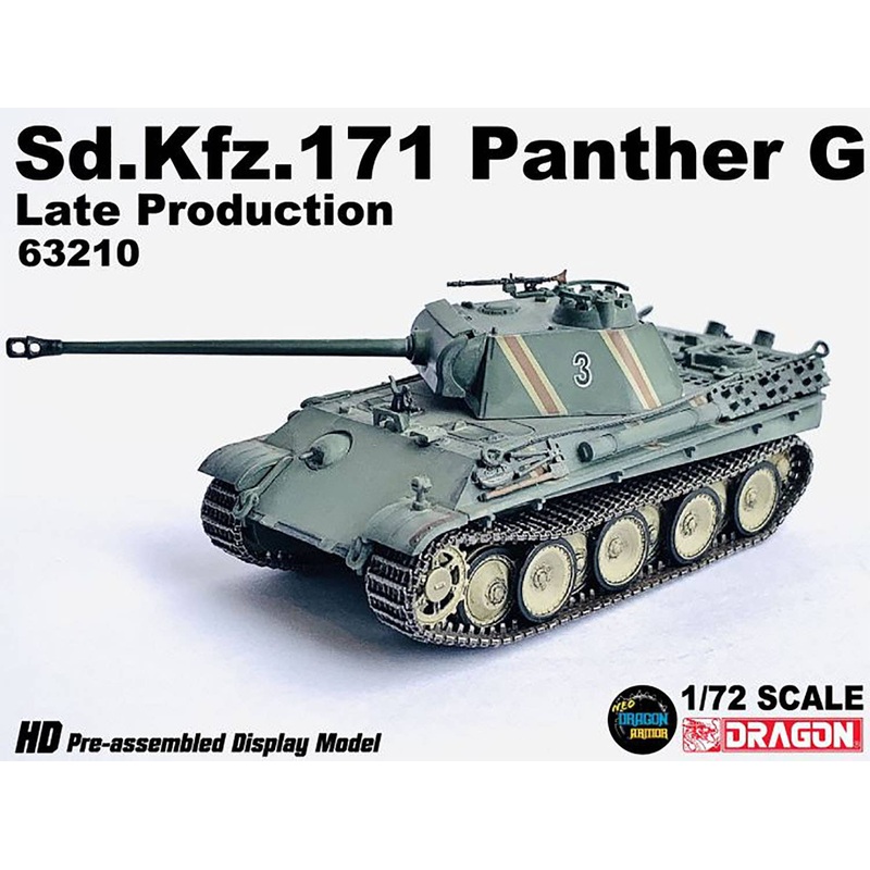 1/72 WW.II German Army Sd.Kfz.171 Panther G Late Production Turret No. 3 Car Germany 1945 Completed Product
