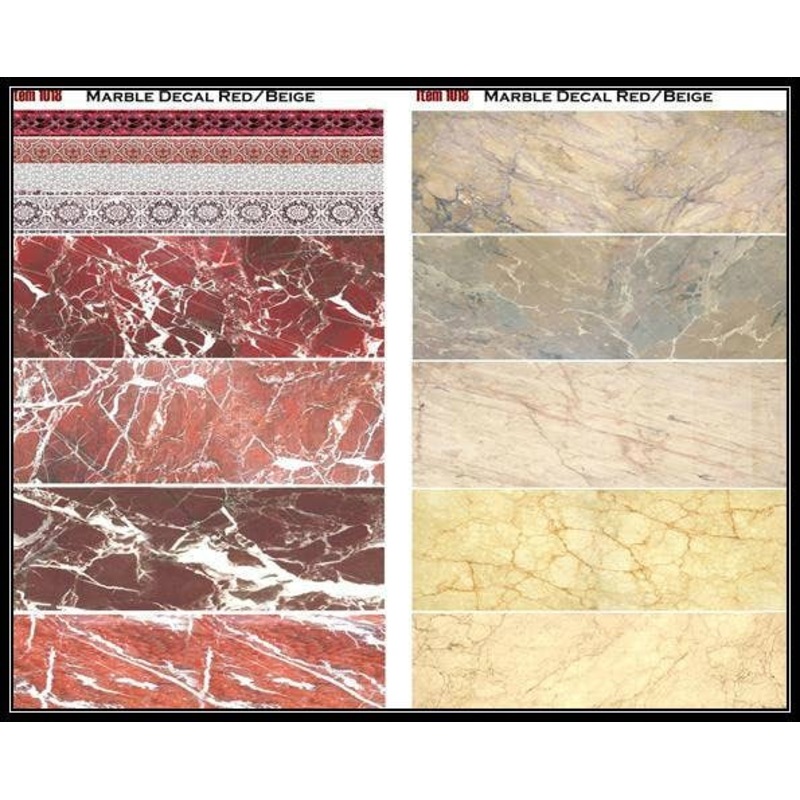 Marble Decal Red & Beige