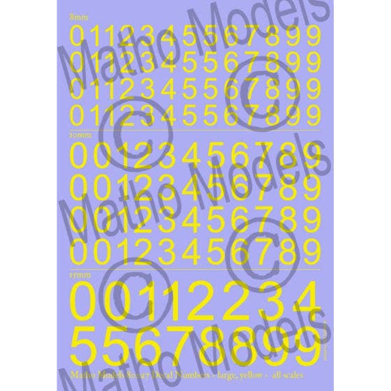 Scale-free Number Decal Yellow Large Size