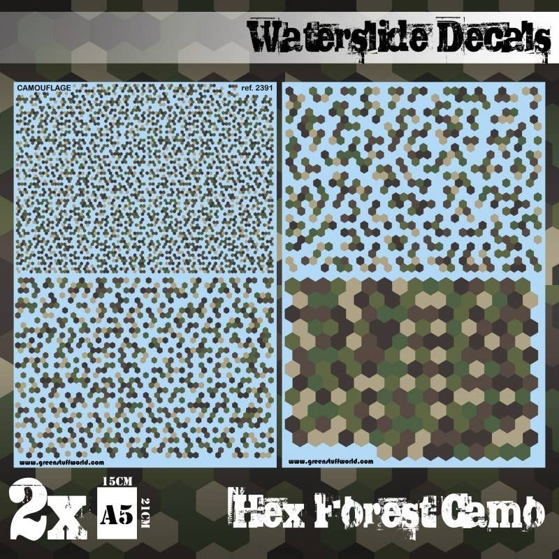 Waterslide Decals Hex Forest Camo