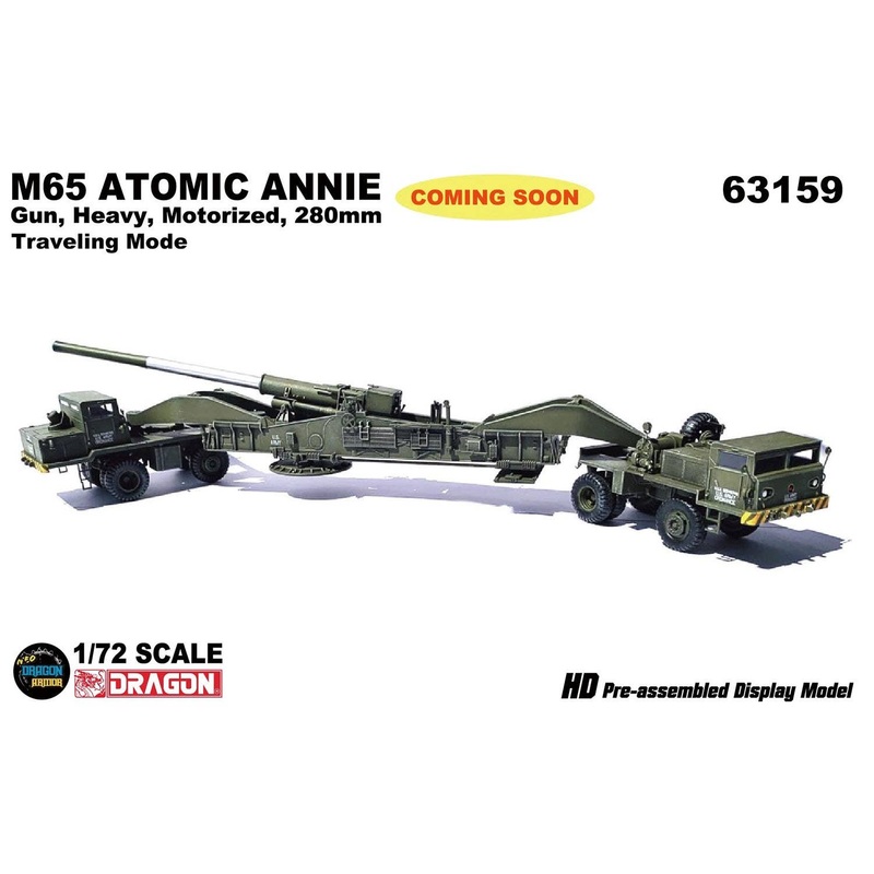 1/72 US Army M65 Atomic Annie 280mm Cannon Movement Mode (Exclusive Trailer Included) Finished Product
