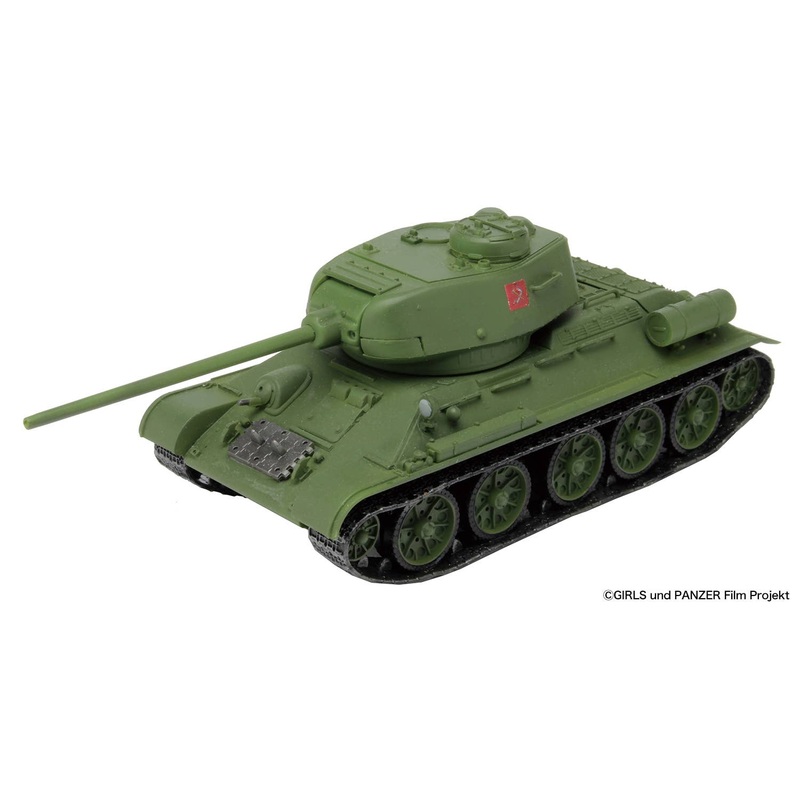 1/72 Girls und Panzer der Film: "Palm-Sized Sensha-do Collection" Medium Tank T-34/85 Pravda High School in Exhibition Match PVC