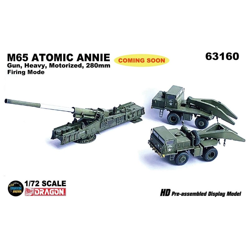 1/72 US Army M65 Atomic Cannon 280mm Cannon Firing Mode (Exclusive Trailer Included) Finished Product