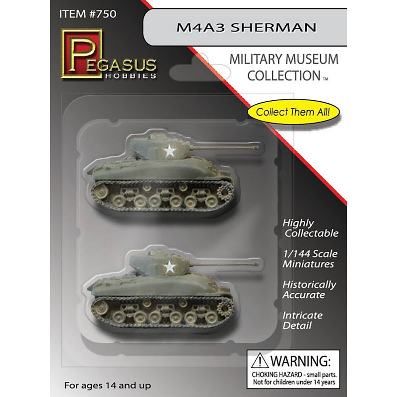 1/144 WWII M4A3 Sherman (2 Tanks)