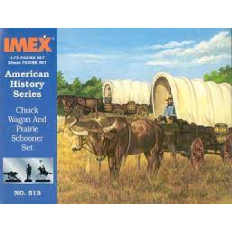 Chuck Wagon and Prairie Schooner Set American History Series 1:72 Figure Set | 513 | IMEX