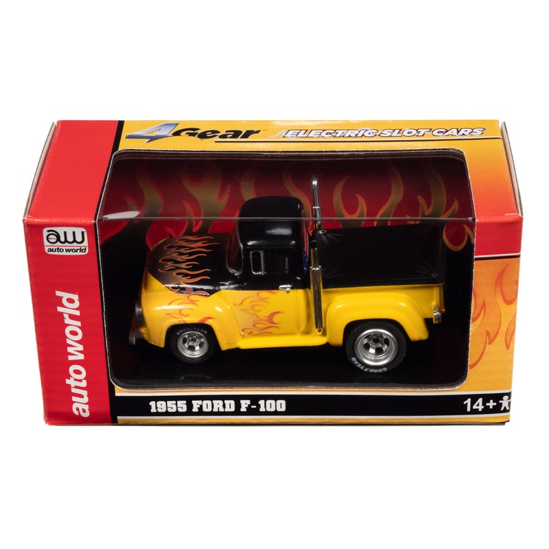 Classic Black & Yellow Flames | 1955 Ford F-100 | CP7982 | Auto World