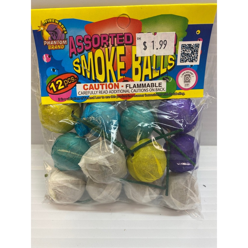 Assorted Color Smoke Balls (12) pcs. | P-019 | Phantom Brand