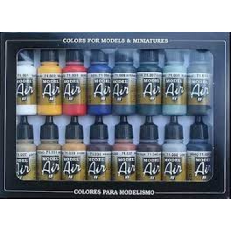 Basic Model Air Paint Set (16 Colors) | 71178 | Vallejo Paints