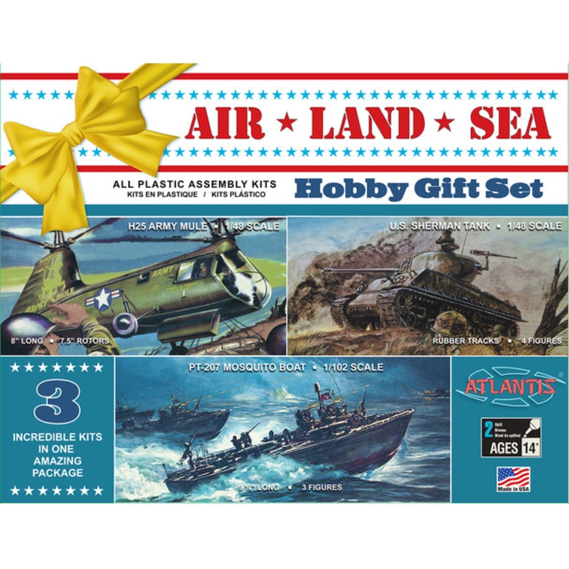 Air, Land, and Sea Hobby Gift Set plastic model kit | ALM9001 | Atlantis Model Co.