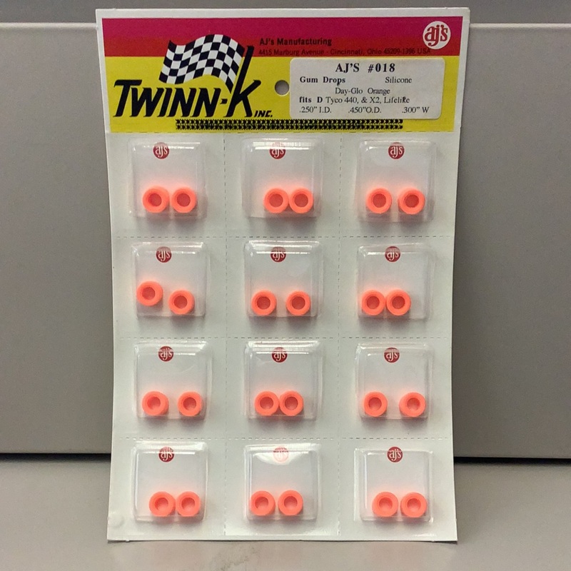 AJ'S | 018 | Gum Drops Silicone Day-Glo Orange Tires