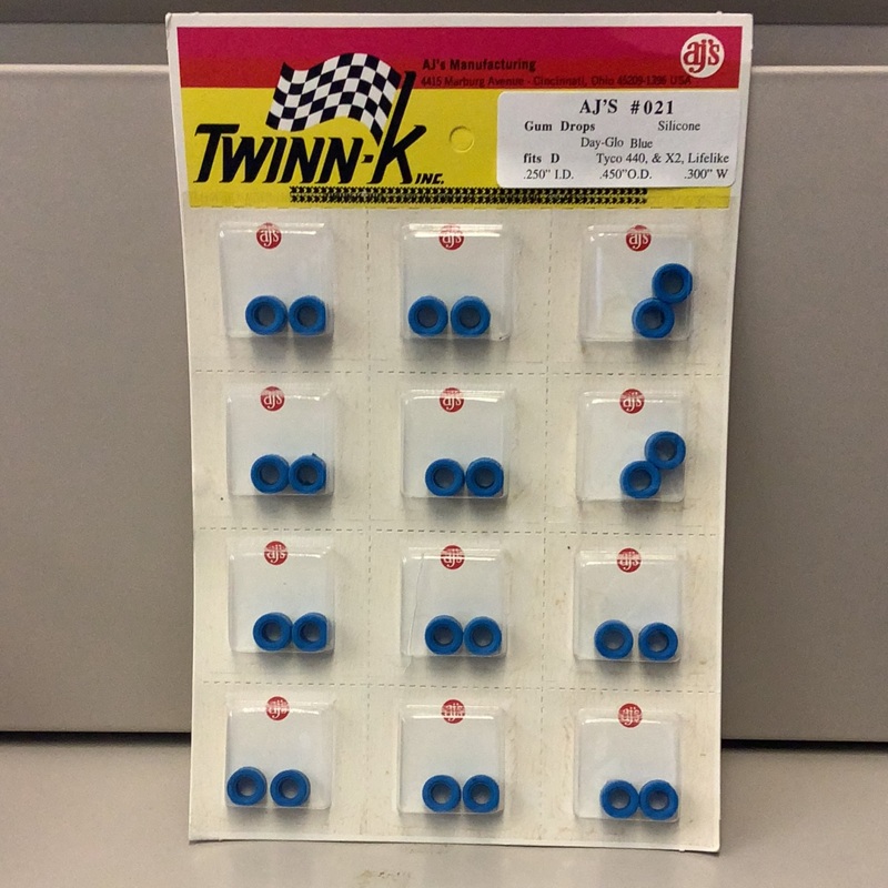 AJ'S | 021 | Gum Drops Silicone Day-Glo Blue Tires