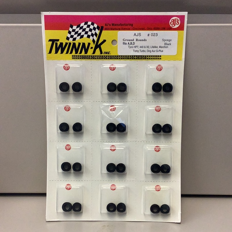 AJ'S | 023 | Gound Rounds  fits A,B,D Sponge Black | 1pack of 2 tires