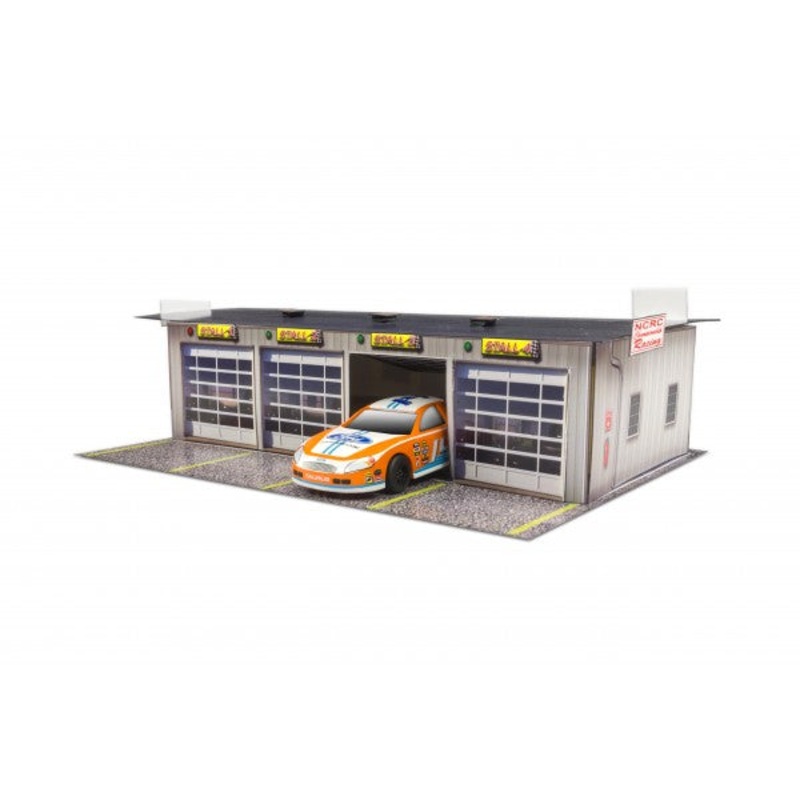 4 Stall Pit Garage | Photo Real Model Kit | BK4811 | Innovative Hobby Supply