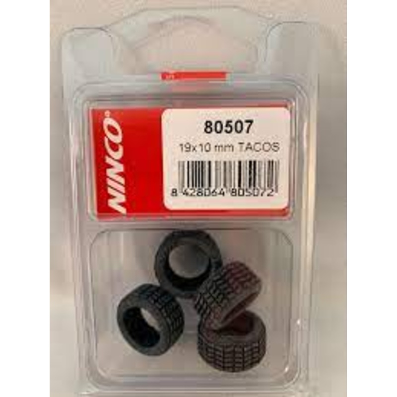 19x10 mm Off Road Tires Treads ( 4 ) 1/32 Slot Cars | 80507 | NINCO Slot Cars