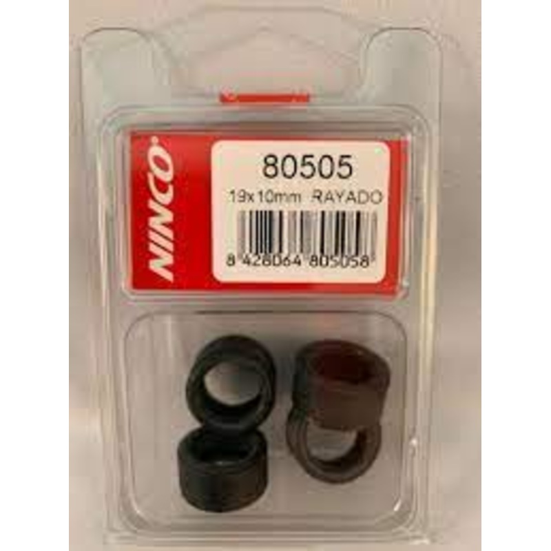 19x10 mm Standard tire Rallye ( 4 ) 1/32 Slot Cars | 80505 | NINCO Slot Cars