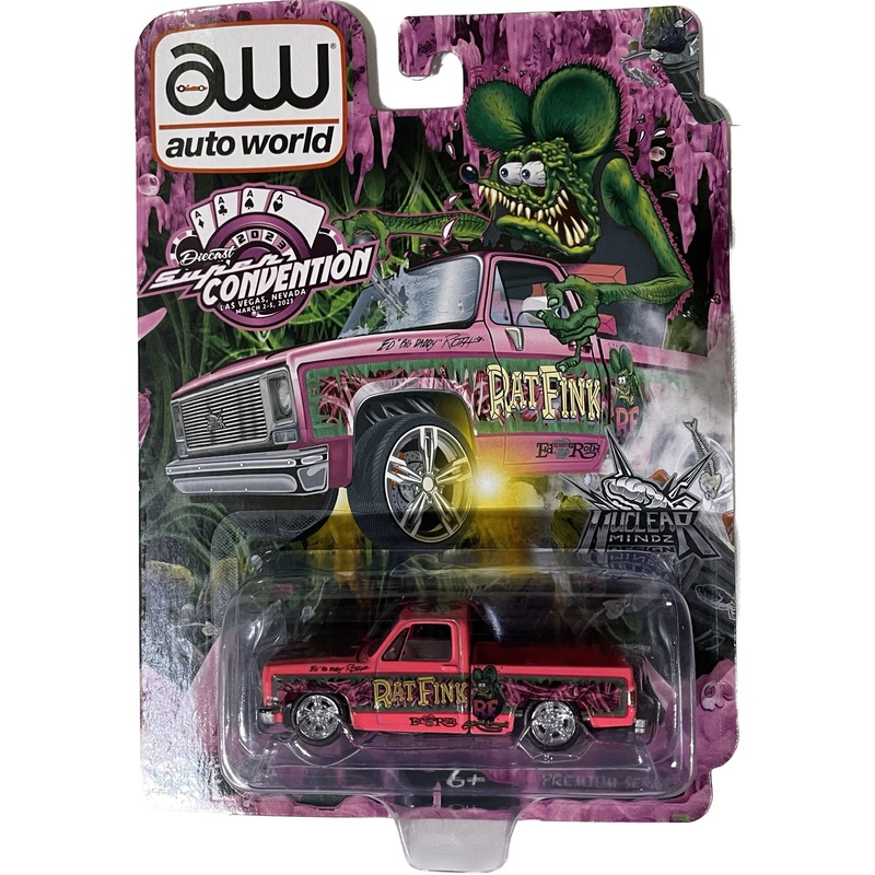 2023 Las Vegas Super Convention PINK FINK Rat Fink Autoworld Squarebody | CP8013 | Johnny Lighting