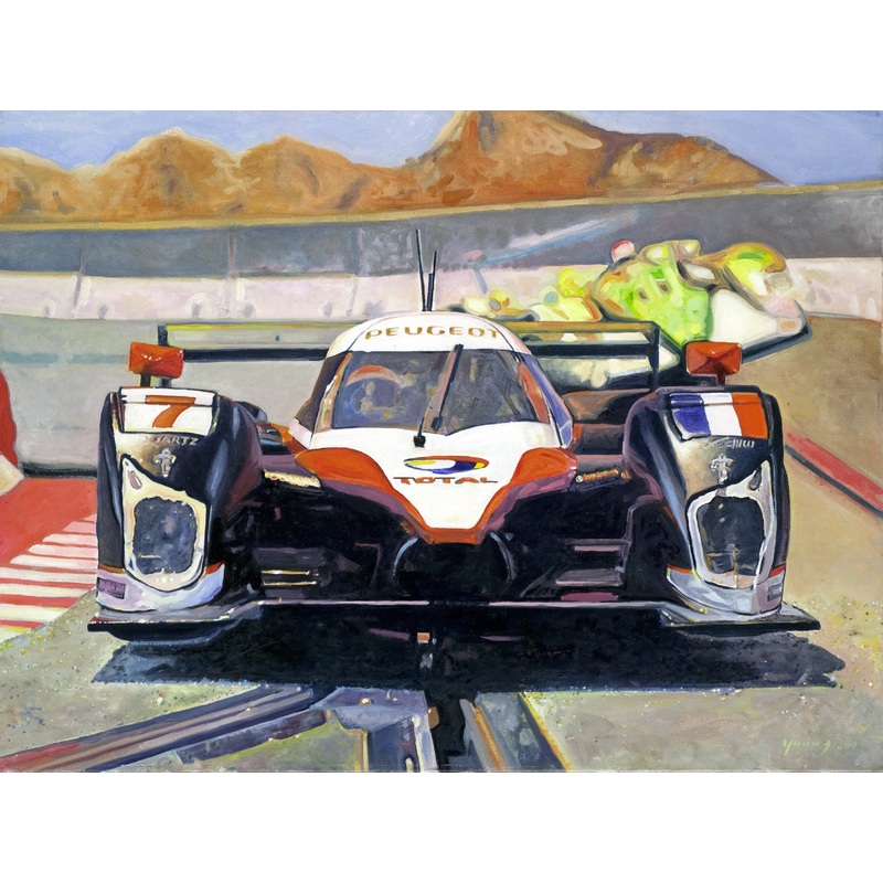 {ARTWORK} Peugeot Slot Car  Straight Away (SCX Slot Cars) Print | 11x14 | Timothy W. Young