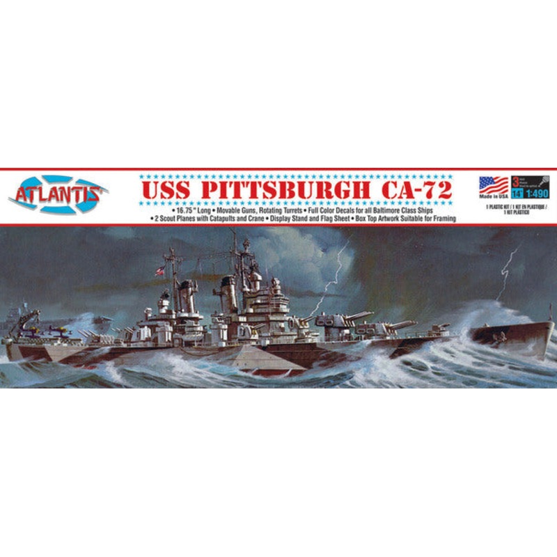 USS Pittsburgh CA-72 Heavy Cruiser Plastic Model Kit | ALM457 | Atlantis Model Co.