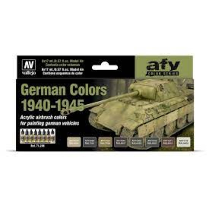 Vallejo Model Air German Colours 1940-1945 Colour Acrylic Airbrush Paint Set 8Pcs | 71206 | Vallejo Paints