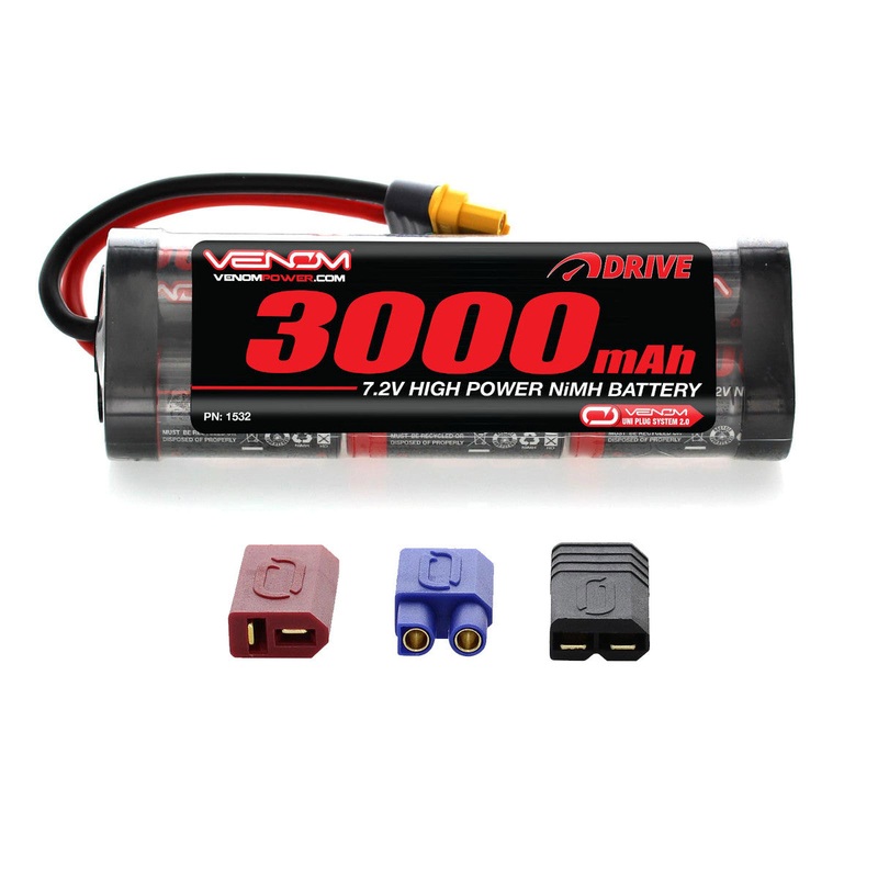 Venom 7.2V 3000mAh 6-Cell NiMH Battery With Universal Plug | 1532 | Venom