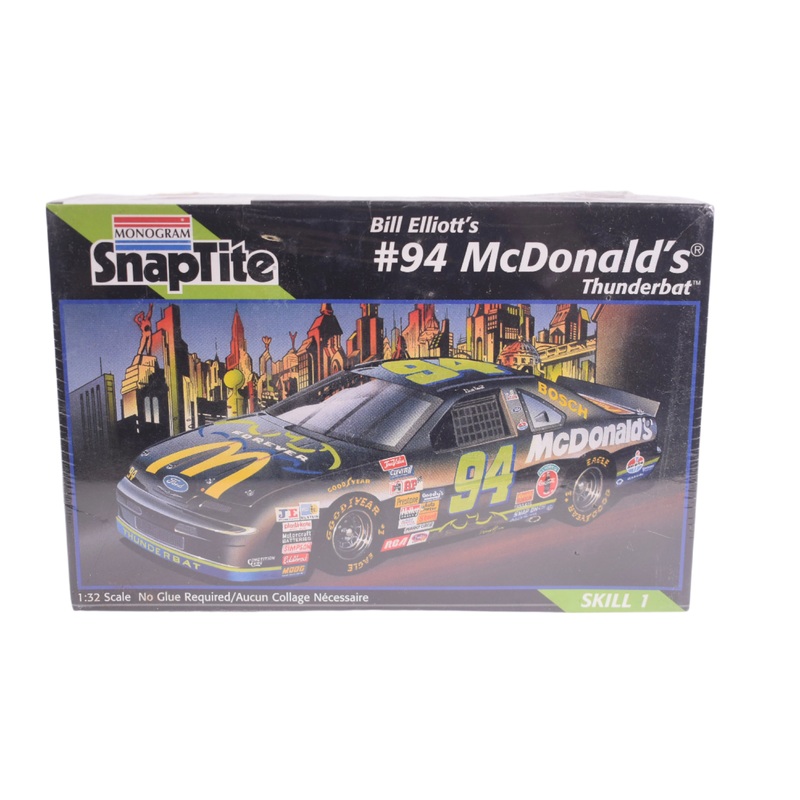 Vintage | Bill Elliott's #94 McDonald's Thunderbat 1:32 Scale | 85-1701 | Monogram SnapTite