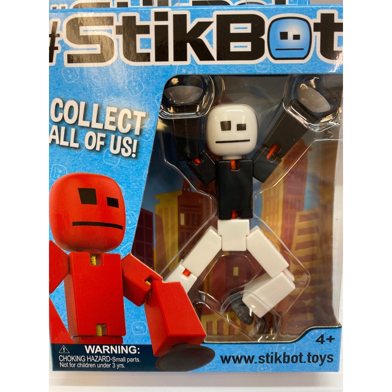 Stik Bot Singles White/Black Man | TST616 | StikBot
