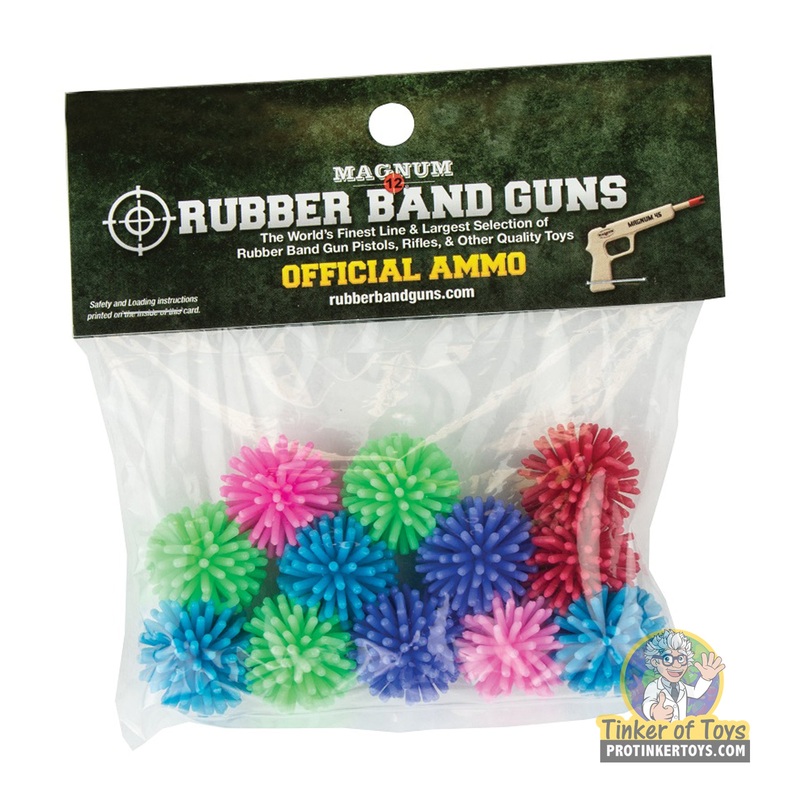 Sling Shot Ammo 12-Pack  Rubber Hedgeballs | GL2SSA12CT | Magnum Rubber Band Guns