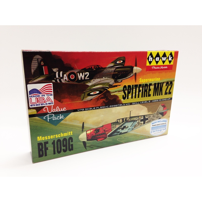 Spitfire MK 22 & BF 109G 2-pack  | HL445/12 | Lindberg Model Company