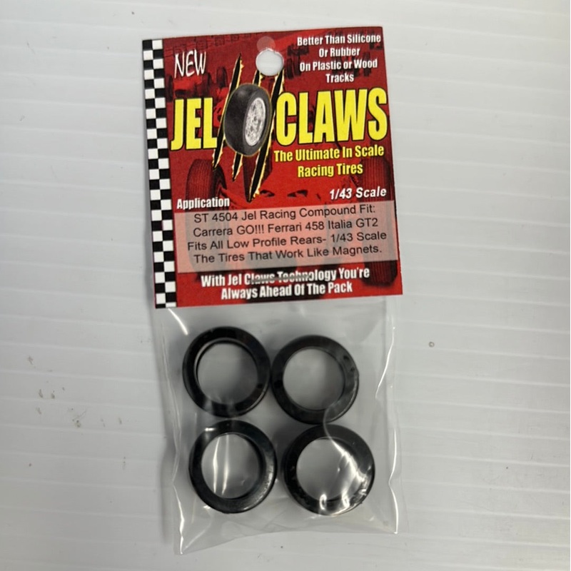 ST 4504 | /43 Scale Slot Car Tire | 4 Tires Jel Claws |  Carrera GO!!! Ferrari 458 Slot Cars