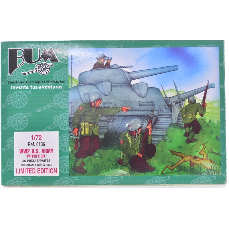 Second Chance WW2 U.S. Army "Patton;s 2nd Army (56 parts ) 1:72 Figure Set | 0136 | Bum Model Co.