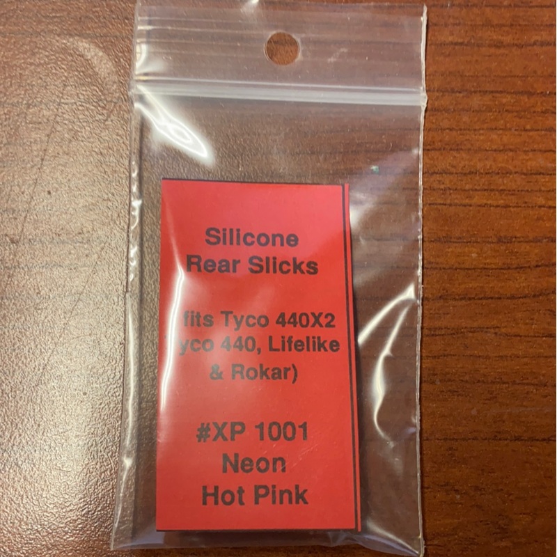 Silicone Rear Slicks | XP 1001 Neon Hot Pink | (Fits Tyco 440X2, Tyco 440, LifeLike, & Rokar)