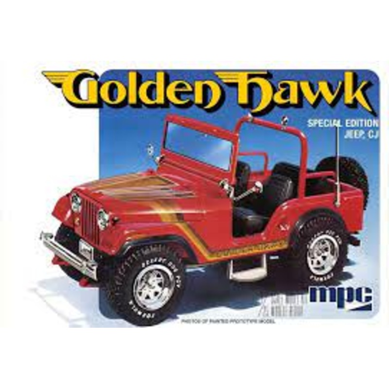 Second Chance 1981 Jeep CJ5 Golden Hawk Skill 2 1:25 Scale Model Kit | MPC986| Round2