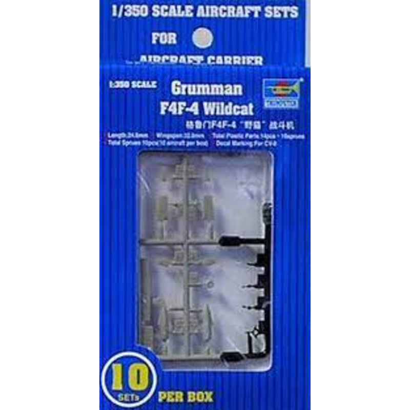 Second Chance Grumman F4F-4 Wildcat 10 sets per Box 1:350 Scale | 06202 | Trumpeter Model Company